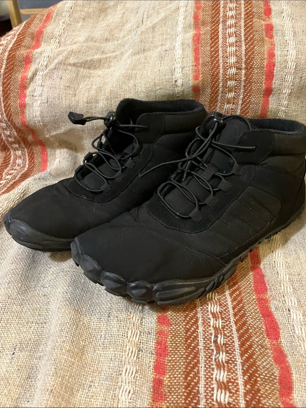 Winter barefoot boots with Skechers insoles women’s 11 wide